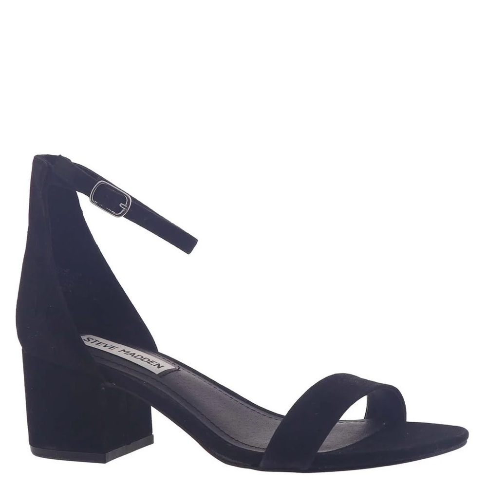 Steve Madden “Irenee” Women's Black Suede Block Heel Sandal